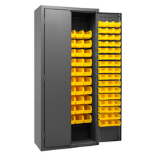 Load image into Gallery viewer, Durham 3603-156B-95 Cabinet, 14 Gauge, 156 Yellow Bins, 36 X 18 X 84