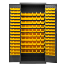 Load image into Gallery viewer, Durham 3603-156B-95 Cabinet, 14 Gauge, 156 Yellow Bins, 36 X 18 X 84