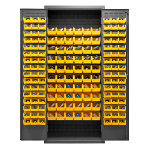 Durham 3603-156B-95 Cabinet, 14 Gauge, 156 Yellow Bins, 36 X 18 X 84