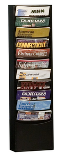 Durham 402-08 Literature Rack, 11 Pockets, Black