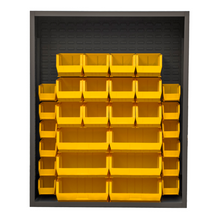 Load image into Gallery viewer, Durham 5006-30-95 Enclosed Shelving, 12 Gauge, 30 Yellow Bins, 48 X 18 X 60