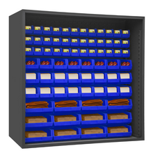 Load image into Gallery viewer, Durham 5023-72-5295 Enclosed Shelving, 12 Gauge, 72 Blue Bins, 72 X 24 X 72