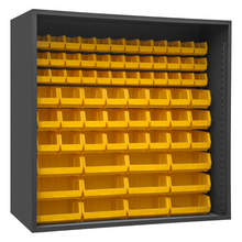 Load image into Gallery viewer, Durham 5023-72-95 Enclosed Shelving, 12 Gauge, 72 Yellow Bins, 72 X 24 X 72