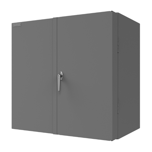 Durham DC-243636-48-2S-1795 Cabinet, 14 Gauge, 2 Shelves, 48 Red Bins, 36 X 24 X 36