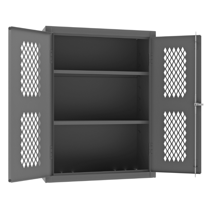 Durham EMDC-361848-95 Ventilated Shelves Cabinet, 14 Gauge, 2 Shelves, 36 X 18 X 48