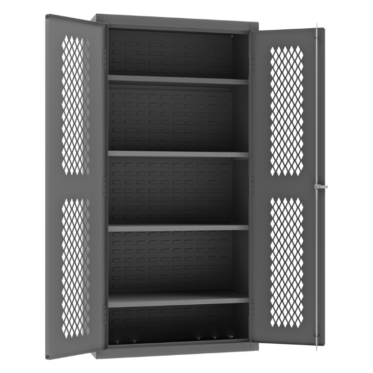 Durham EMDC-361872-95 Ventilated Shelves Cabinet, 14 Gauge, 4 Shelves, 36 X 18 X 72