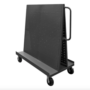 Durham AF-3048-PBLP-95 A-Frame Truck, Pegboard & Louvered Panel, Gray, 30 X 54-1/2 X 57