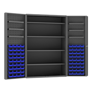 Durham DC48-724S6DS-5295 Cabinet, 14 Gauge, 4 Shelves, 6 Door Trays, 72 Blue Bins, 48 X 24 X 72