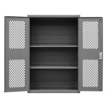 Load image into Gallery viewer, Durham EMDC-482472-PB-2S-95 Ventilated Pegboard Cabinet, 14 Gauge, 2 Shelves, 48 X 24 X 72