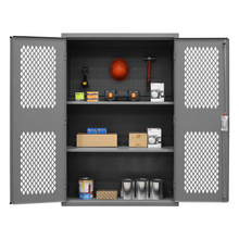 Load image into Gallery viewer, Durham EMDC-482472-PB-2S-95 Ventilated Pegboard Cabinet, 14 Gauge, 2 Shelves, 48 X 24 X 72