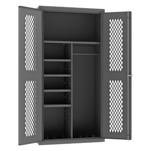 Durham EMDCJC-361872-4S-95 Ventilated Shelves Cabinet, 14 Gauge, 5 Shelves, 36 X 18 X 72