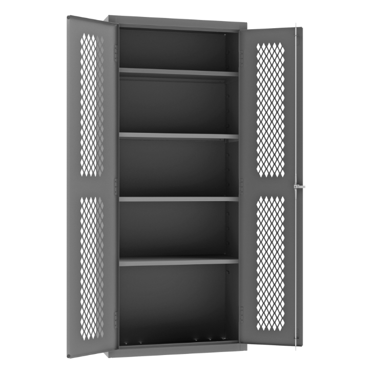 Durham EMDC-361884-95 Ventilated Shelves Cabinet, 14 Gauge, 4 Shelves, 36 X 18 X 84