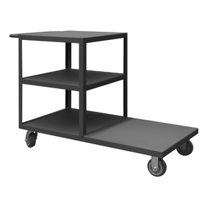 Durham EPT3S24485PU95 Platform Truck, 3 Sided, 1200 Lbs. Capacity, 24 X 24, 48 Bottom Shelf