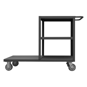 Durham EPT3S24485PU95 Platform Truck, 3 Sided, 1200 Lbs. Capacity, 24 X 24, 48 Bottom Shelf