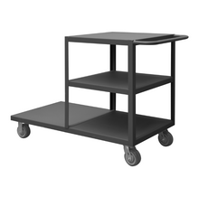 Load image into Gallery viewer, Durham EPT3S30605PU95 Platform Truck, 3 Sided, 1200 Lbs. Capacity, 30 X 30, 60 Bottom Shelf