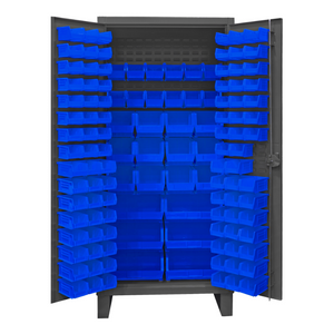 Durham HDC36-126-5295 Cabinet, 12 Gauge, 126 Blue Bins, 36 X 24 X 78