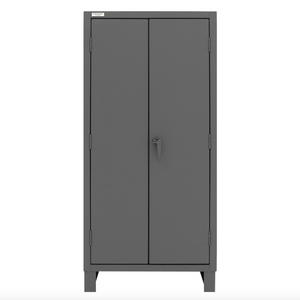 Durham HDC36-60-2S6D5295 Cabinet, 12 Gauge, 2 Shelves, 6 Door Shelves, 60 Blue Bins, 36 X 24 X 78