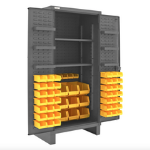 Load image into Gallery viewer, Durham HDC36-60-2S6D95 Cabinet, 12 Gauge, 2 Shelves, 6 Door Shelves, 60 Yellow Bins, 36 X 24 X 78