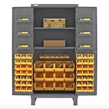 Load image into Gallery viewer, Durham HDC36-60-2S6D95 Cabinet, 12 Gauge, 2 Shelves, 6 Door Shelves, 60 Yellow Bins, 36 X 24 X 78