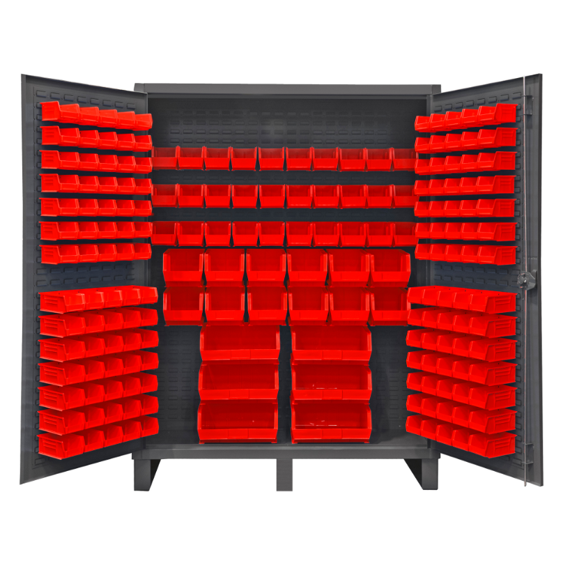 Durham HDC60-198-1795 Cabinet, 12 Gauge, 198 Red Bins, 60 X 24 X 78