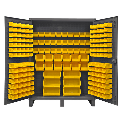 Durham HDC60-198-95 Cabinet, 12 Gauge, 198 Yellow Bins, 60 X 24 X 78