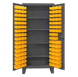 Durham HDC36-96-4S95 Cabinet, 12 Gauge, 4 Shelves, 96 Yellow Bins, 36 X 24 X 78