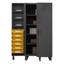 Load image into Gallery viewer, Durham HDC36-DC12TB4S95 Cabinet, 12 Gauge, 4 Shelves, 6 Door Trays, 12 Tilt Bins, 36 X 36 X 78