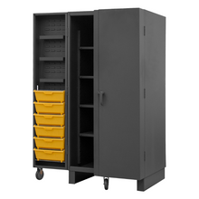 Load image into Gallery viewer, Durham HDC36-DC12TB4S95 Cabinet, 12 Gauge, 4 Shelves, 6 Door Trays, 12 Tilt Bins, 36 X 36 X 78