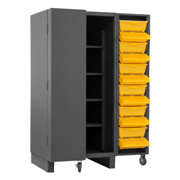 Durham HDC36-DC24TB4S95 Cabinet, 12 Gauge, 4 Shelves, 24 Tilt Bins, 36 X 36 X 78