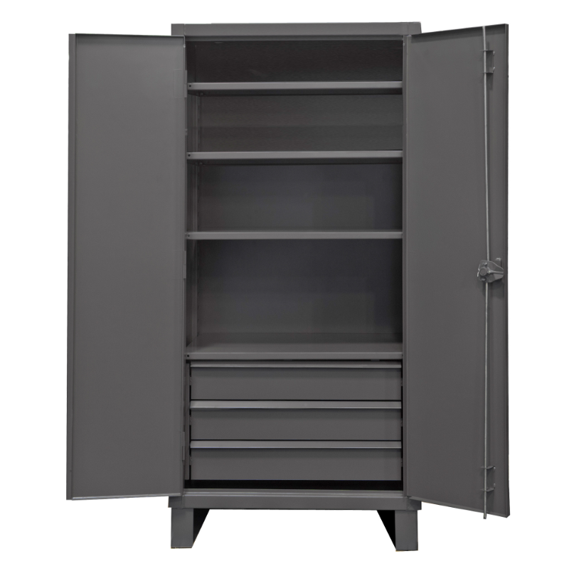 Durham HDCD243678-3B95 Cabinet, 12 Gauge, 4 Shelves, 3 Drawers, 36 X 24 X 78