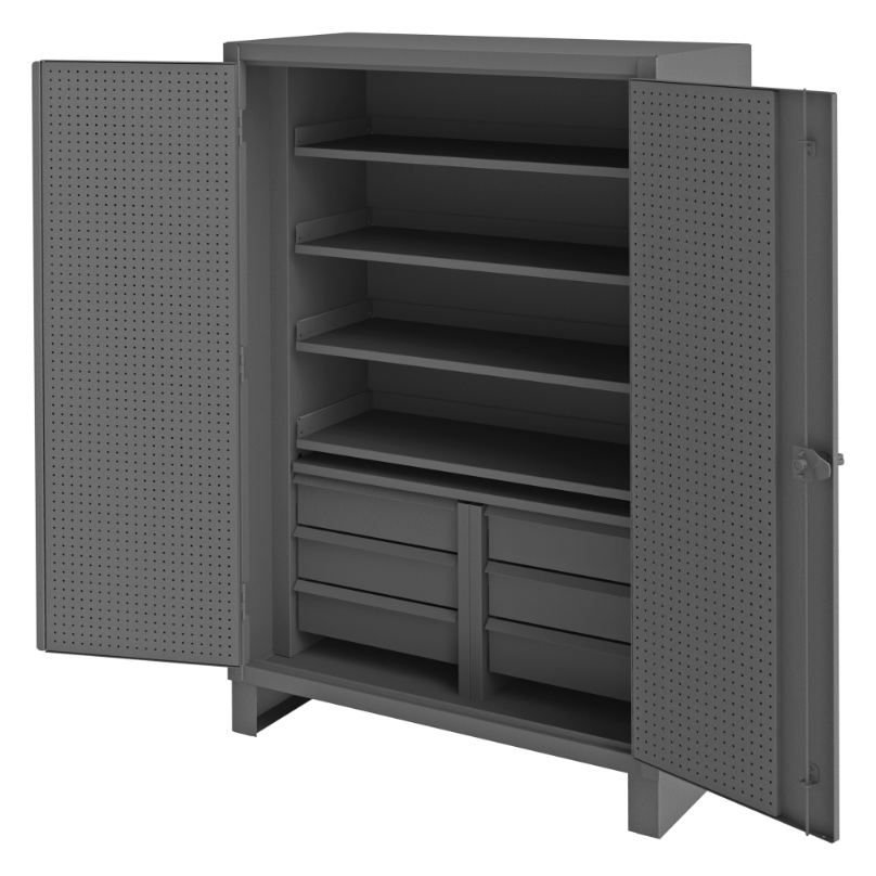 Durham HDCDP244878-4SS6B95 Cabinet, 12 Gauge, 4 Shelves, 6 Drawers, 48 X 24 X 78