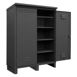 Durham HDCO246078-4S95 Outdoor Cabinet, 12 Gauge, 4 Shelves, 60-3/8 X 26-11/16 X 80-5/16