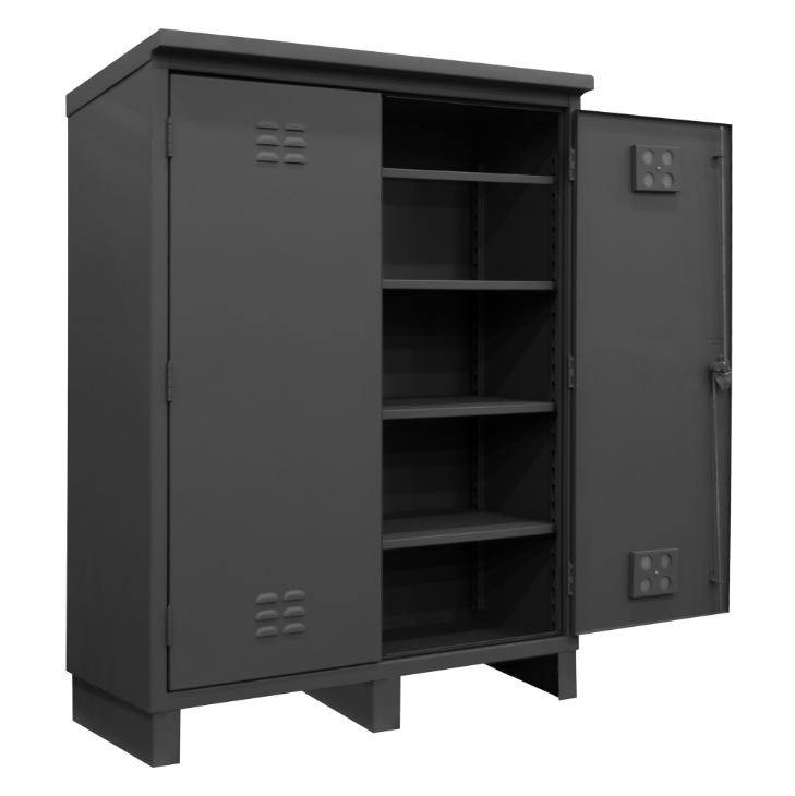 Durham HDCO246078-4S95 Outdoor Cabinet, 12 Gauge, 4 Shelves, 60-3/8 X 26-11/16 X 80-5/16