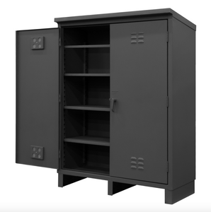 Durham HDCO246078-4S95 Outdoor Cabinet, 12 Gauge, 4 Shelves, 60-3/8 X 26-11/16 X 80-5/16