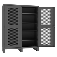 Load image into Gallery viewer, Durham HDCV246078-4S95 Ventilated Cabinet, 12 Gauge, 4 Shelves, 60 X 24 X 78