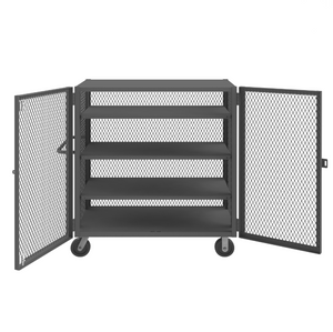 Durham HTL-2448-DD-3AS-95 Mesh Truck, 3 Adjustable Shelves, 24 X 48, 2000 Lbs. Capacity