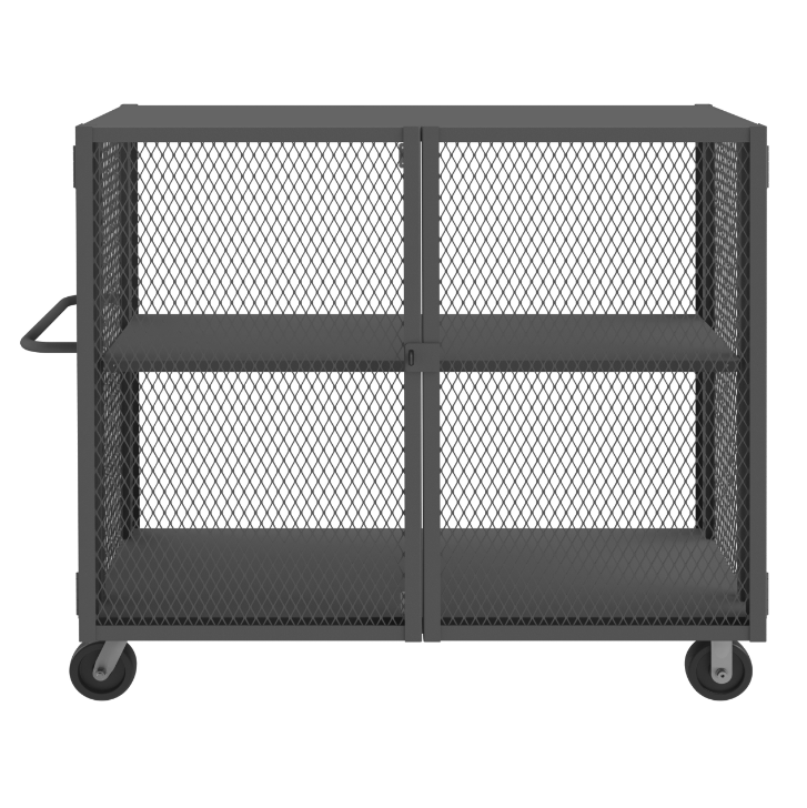 Durham HTL-2460-DD-1AS-95 Mesh Truck, 1 Adjustable Shelf, 24 X 60, 2000 Lbs. Capacity