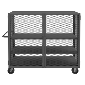 Durham HTL-2460-DD-2AS-95 Mesh Truck, 2 Adjustable Shelves, 24 X 60, 2000 Lbs. Capacity