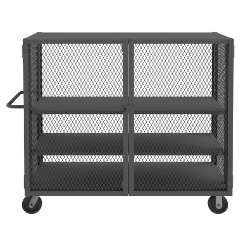 Durham HTL-2460-DD-3AS-95 Mesh Truck, 3 Adjustable Shelves, 24 X 60, 2000 Lbs. Capacity