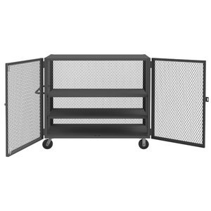 Durham HTL-2460-DD-3AS-95 Mesh Truck, 3 Adjustable Shelves, 24 X 60, 2000 Lbs. Capacity