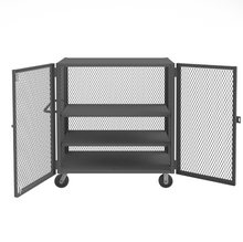 Load image into Gallery viewer, Durham HTL-3048-DD-2AS-95 Mesh Truck, 2 Adjustable Shelves, 30 X 48, 2000 Lbs. Capacity