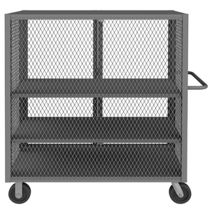 Durham HTL-3048-DD-3AS-95 Mesh Truck, 3 Adjustable Shelves, 30 X 48, 2000 Lbs. Capacity