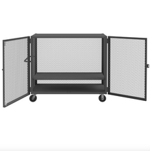 Load image into Gallery viewer, Durham HTL-3060-DD-1AS-95 Mesh Truck, 1 Adjustable Shelf, 30 X 60, 2000 Lbs. Capacity