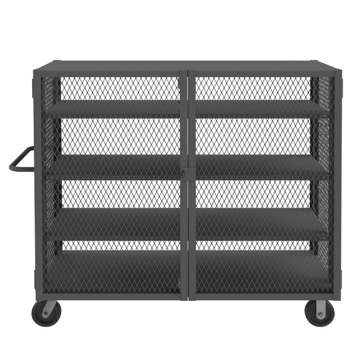 Durham HTL-3060-DD-3AS-95 Mesh Truck, 3 Adjustable Shelves, 30 X 60, 2000 Lbs. Capacity