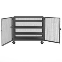 Load image into Gallery viewer, Durham HTL-3060-DD-3AS-95 Mesh Truck, 3 Adjustable Shelves, 30 X 60, 2000 Lbs. Capacity