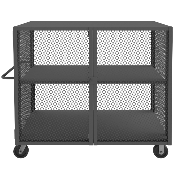 Durham HTL-4474-DD-1AS-95 Mesh Truck, 1 Adjustable Shelf, 44 X 74, 2000 Lbs. Capacity