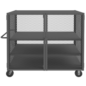 Durham HTL-3660-DD-2AS-95 Mesh Truck, 2 Adjustable Shelves, 36 X 60, 2000 Lbs. Capacity