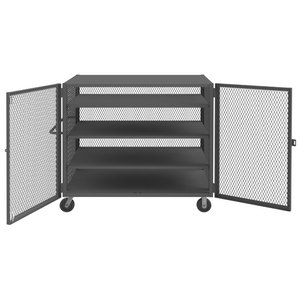 Durham HTL-3660-DD-3AS-95 Mesh Truck, 3 Adjustable Shelves, 36 X 60, 2000 Lbs. Capacity