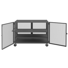 Load image into Gallery viewer, Durham HTL-3672-DD-2AS-95 Mesh Truck, 3 Adjustable Shelves, 36 X 72, 2000 Lbs. Capacity