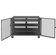 Load image into Gallery viewer, Durham HTL-4474-DD-3AS-95 Mesh Truck, 3 Adjustable Shelves, 44 X 74, 2000 Lbs. Capacity